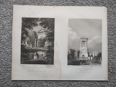 Monument De Talma St Autres & Du General Foy, Paris - antiker Druck - 1831