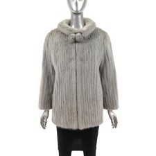 Grey Corded Mink Jacket- Size M