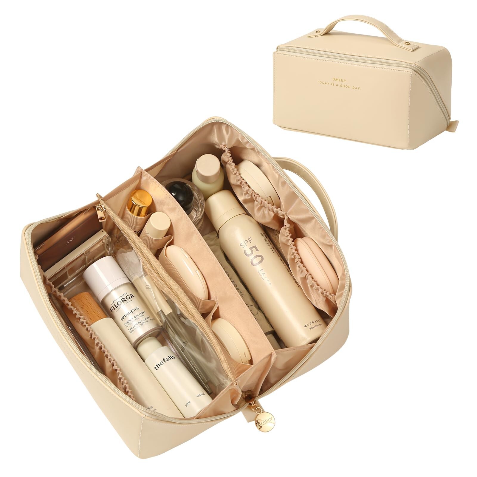 Travel Makeup Organizer Countertop Toiletry Cosmetic Bag for Women