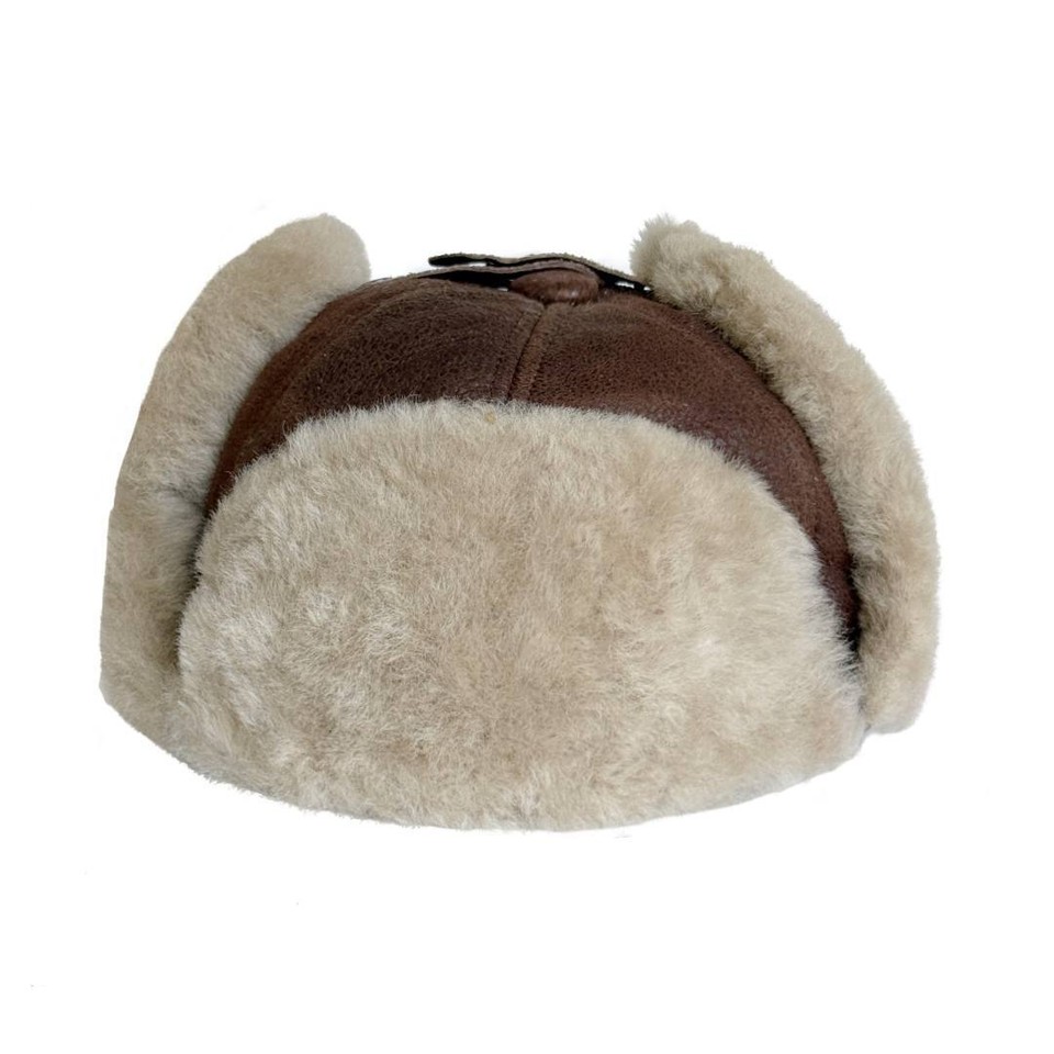 Winter Scarf Natural Beige Mink Fur Hat Ushanka Trapper Hat With