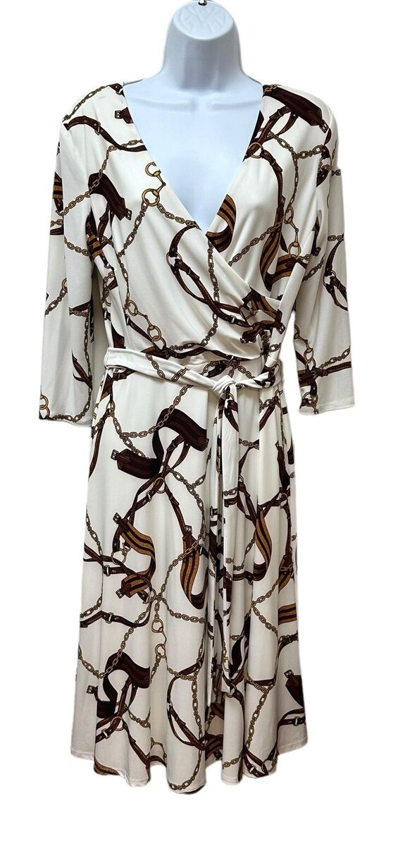 Lauren Ralph Lauren Fit & Flare Dress Equestrian Print Horse Lauren Ralph Lauren Fit & Flare Dress Equestrian Print Horse