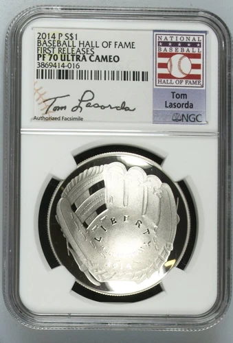 2014 P Baseball Hall of Fame Commemorative Silver Dollar NGC PF-70 ULTRA CAMEO B