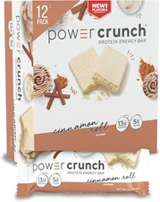 Power Crunch Protein Wafer Bars, High Protein Snacks with Delicious Taste, Cinna