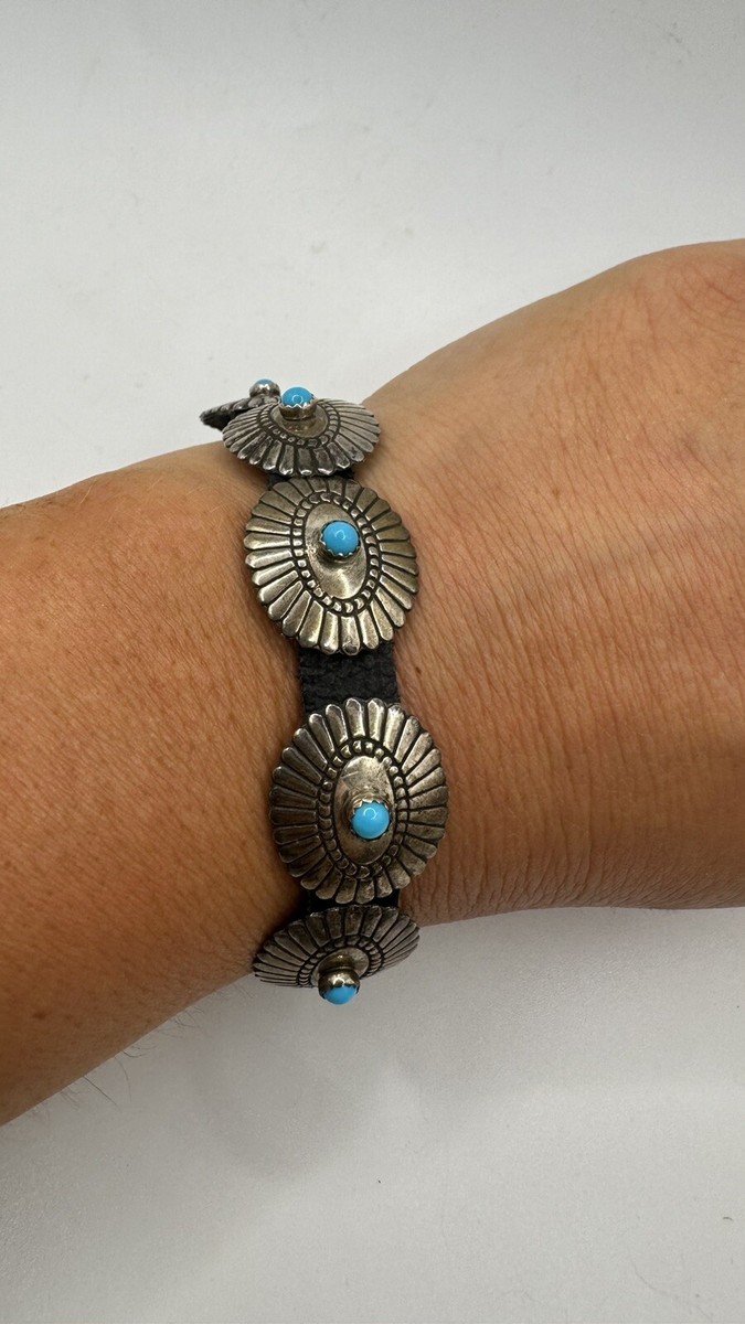 Extremely Rare Vintage Native American Navajo 10kt Gold & Sterling Silver Turquosie Concho Belt Extremely Rare Vintage Native American Navajo 10kt Gold & Sterling Silver Turquosie Concho Belt