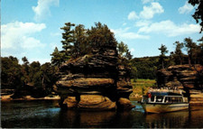 The Sugar Bowl Lower Dells Boat Trip Wisconsin River Postcard Tourist Boat