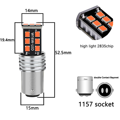For Kawasaki Ninja EX300 ZX600 - 2X P21/5W 1157 LED Tail Stop