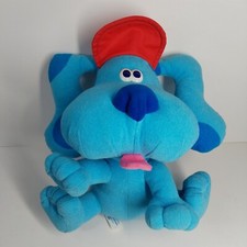 Vintage 1998 Tyco Blues Clues Stuffed Plush Dog With Red Hat Clue Keeping Blue