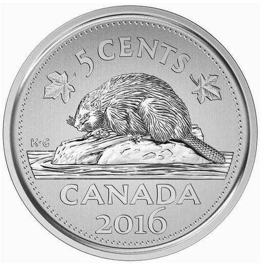 2016 Canada 5 cent nickel beaver Specimen finish from set - COIN