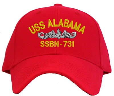 USS Alabama SSBN-731 Embroidered Baseball Cap - Available in 4 Colors