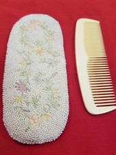 Vintage 50's Beaded Comb Case w/Orig. Comb From Japan