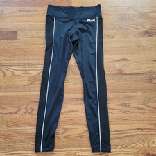 Victoria's Secret PINK Ultimate Leggings Black Womens S Mesh Side/White Stripe