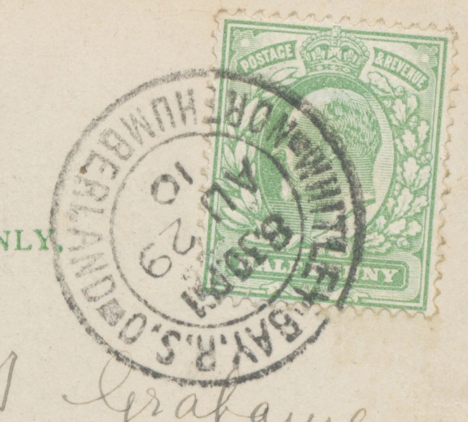 GB „WHITLEY-BAY.R.S.O / NORTHUMBERLAND“ double circle 25mm on superb rare vin - Image 3 of 4