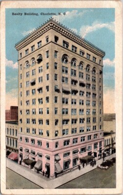 Vintage Postcard Realty Building, Charlotte, N. C JS11