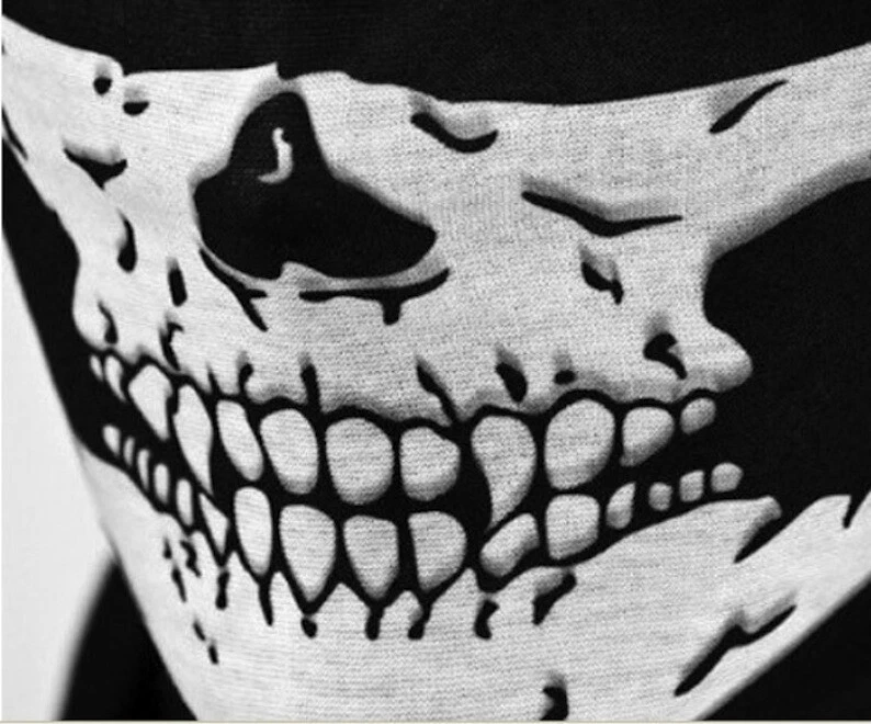 BANDANA ARMY BIKER SKULL MASKE TOTENKOPF SCHÄDEL MOTORRAD KARNEVAL STURMHAUBE - Bild 3 von 4