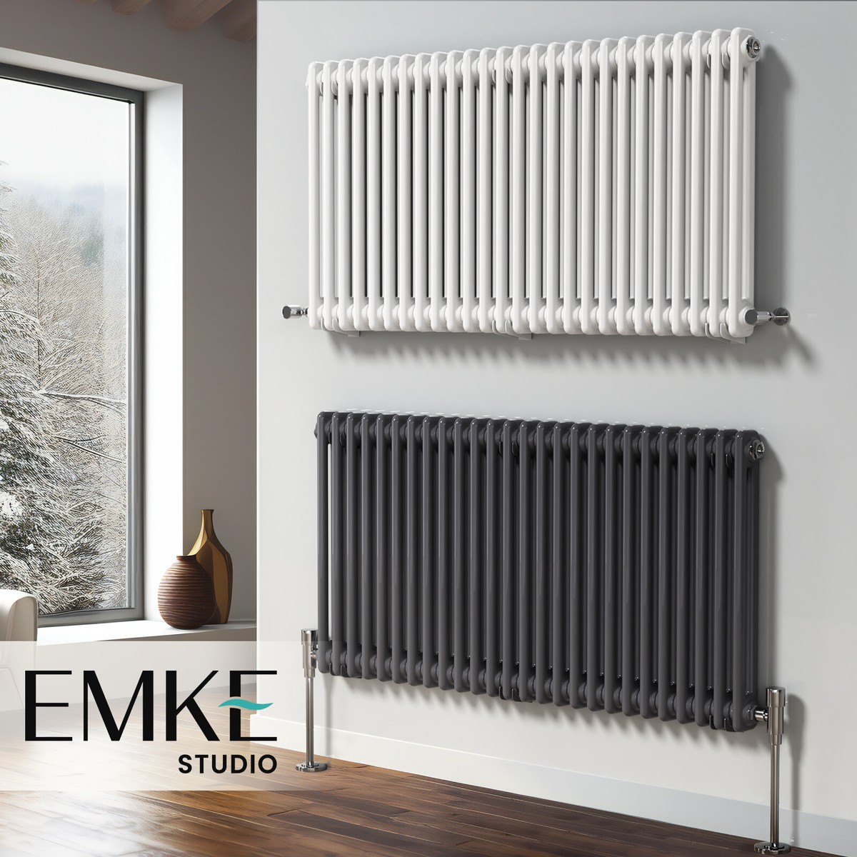 EMKE Traditional Column Radiator Horizontal Cast Iron Style Vintage  Rads 600 - Main Image