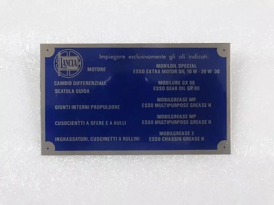 DATA PLATE TYPENSCHILD LANCIA AURELIA FULVIA FLAMINIA FLAVIA OLSORTEN B-WARE|Fit - Image 3 of 4