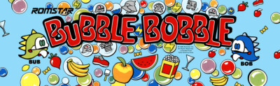 Bubble Bobble ''B'' Romstar FULL ART Arcade Marquee 26''x8''