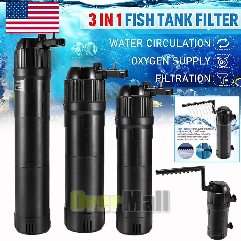 Filtro bote acuario 350 galones 3 etapas 10w UV 800GPH pecera con bomba Foto 2 de 4