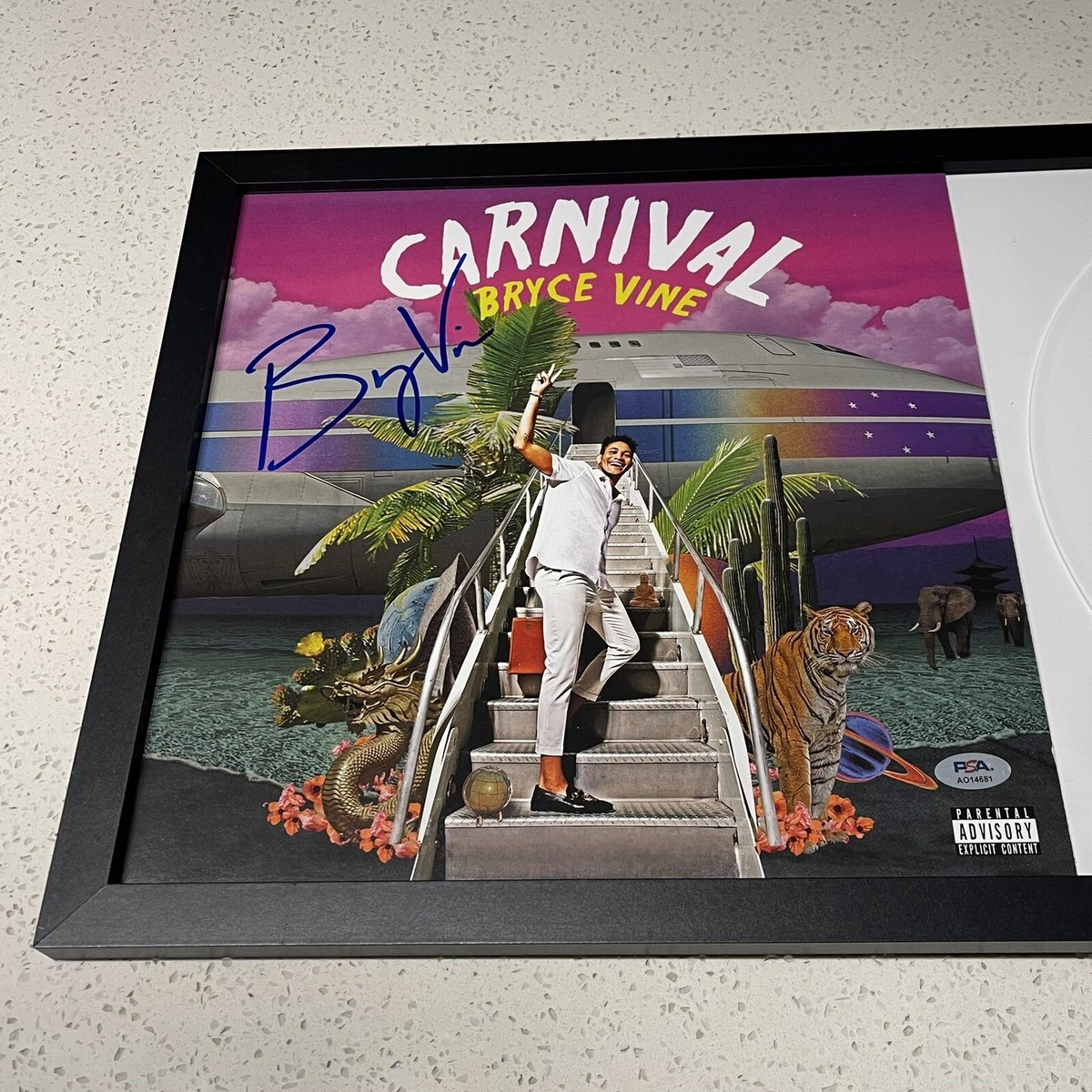BRYCE VINE SIGNED CARNIVAL WHITE VINYL RECORD LP FRAMED AUTOGRAPH