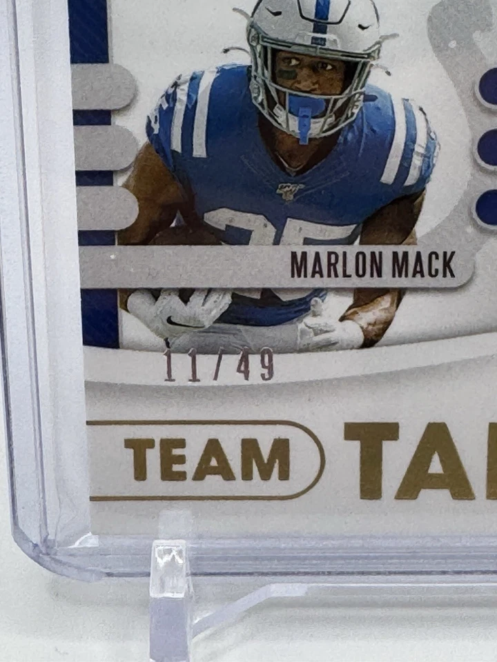 2020 Absolute Jonathan Taylor Marlon Mack Team Tandem Dual Relic /49 Colts RC - Image 3 of 3