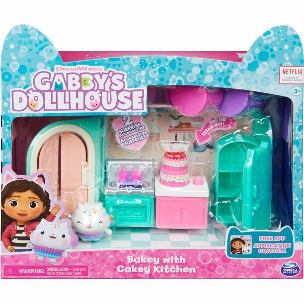 GABBY'S DOLLHOUSE Complete Set 6 Rooms KITCHEN BATH BED MUSIC PLAY CRAFT  NEW