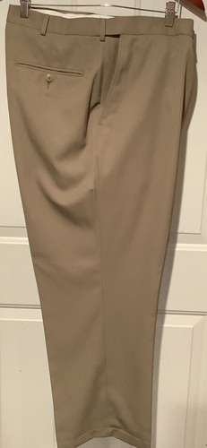 Haggar Herren Anzughose taupe Stretchband 44 x 29