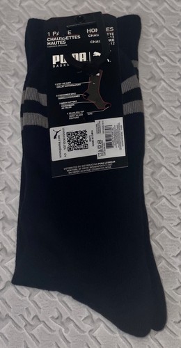PUMA Dont Flinch Black Crew Cushioned Basketball Socks Mens 10-13 fits shoe 6-12 - Picture 5 of 6