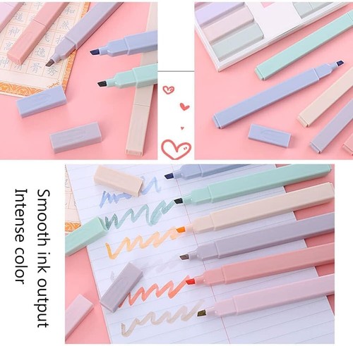 School Stationary Highlighter Set CY-505 6 Piece Aesthetic Pastel Gift 116807 N - Picture 2 of 4