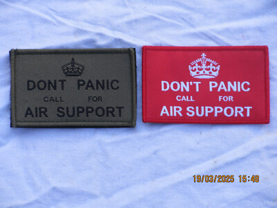 DONT PANIC CALL FOR AIR SUPPORT,Unit ID Morale Patch,Klett ,Abzeichen,oliv,2x##