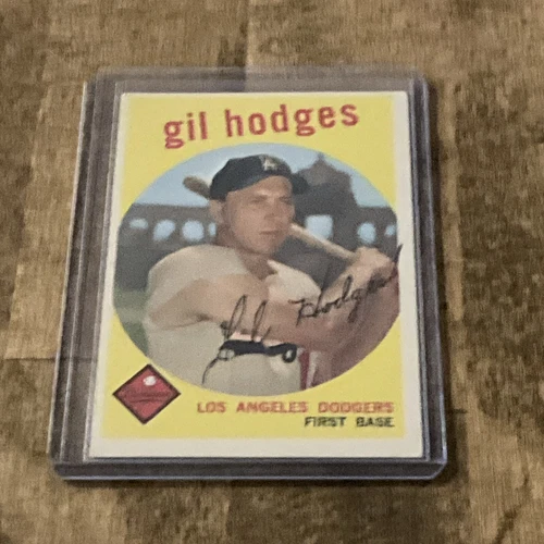 1959 年 Topps 吉尔·霍奇斯洛杉矶道奇队名人堂棒球卡 #270 近乎完好 - 第 7 张/共 10 张