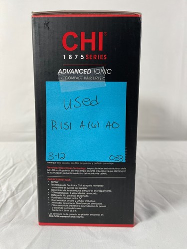 CHI 1875 Series CA2312 Red Corded Electric Advanced Ionic Ceramic Hair Dryer - Picture 12 of 12
