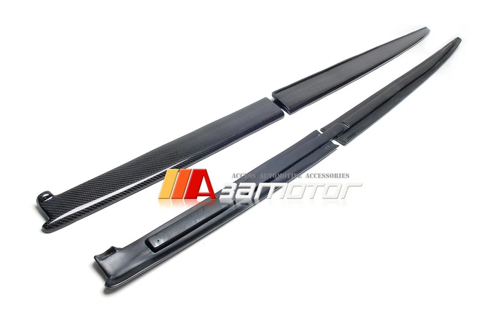 Carbon Fiber MP Side Skirt Extensions Set fits 2012-18 BMW F30 3-Series M Sport - Image 3 of 4
