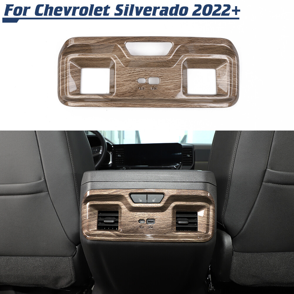 ✅Wood Grain Rear Air Vent Outlet Panel Cover Trim For Chevrolet Silverado 2022+