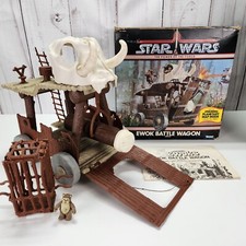 Vintage Star Wars 84   1985 POTF Ewok Battle Wagon Near COMPLETE w  Box & Manual