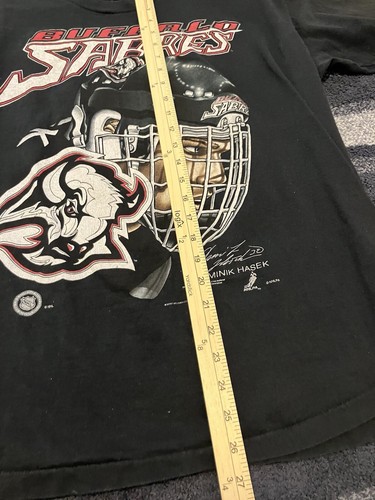 Vintage Buffalo Sabres Dominik Hasek T Shirt 1996 Single Stitch NHL - Picture 6 of 12