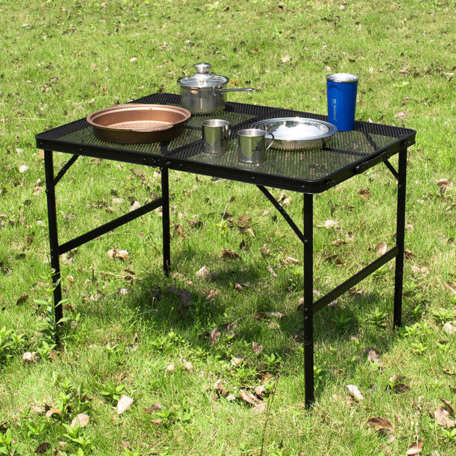 Aluminum Folding Camping Table Outdoor Portable Grill Table Adjustable