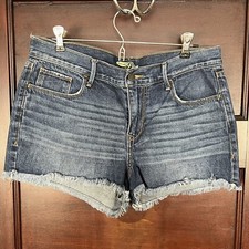 Old Navy Jean Shorts Women's Size 8 Dark Blue Cut Off The Diva Distressed Retro