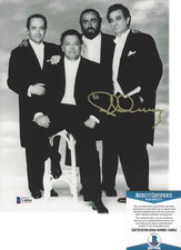  OPERA SINGER PLACIDO DOMINGO SIGNED 3 TENORS 8x10 PHOTO 3 PROOF BECKETT COA BAS
