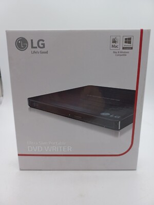 LG - GP60NB50 - Slim Portable DVD Writer DVD-Writer Ext 8x USB DVDRW - Black 