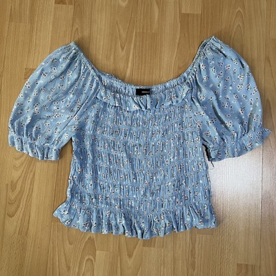 smocked crop top forever 21