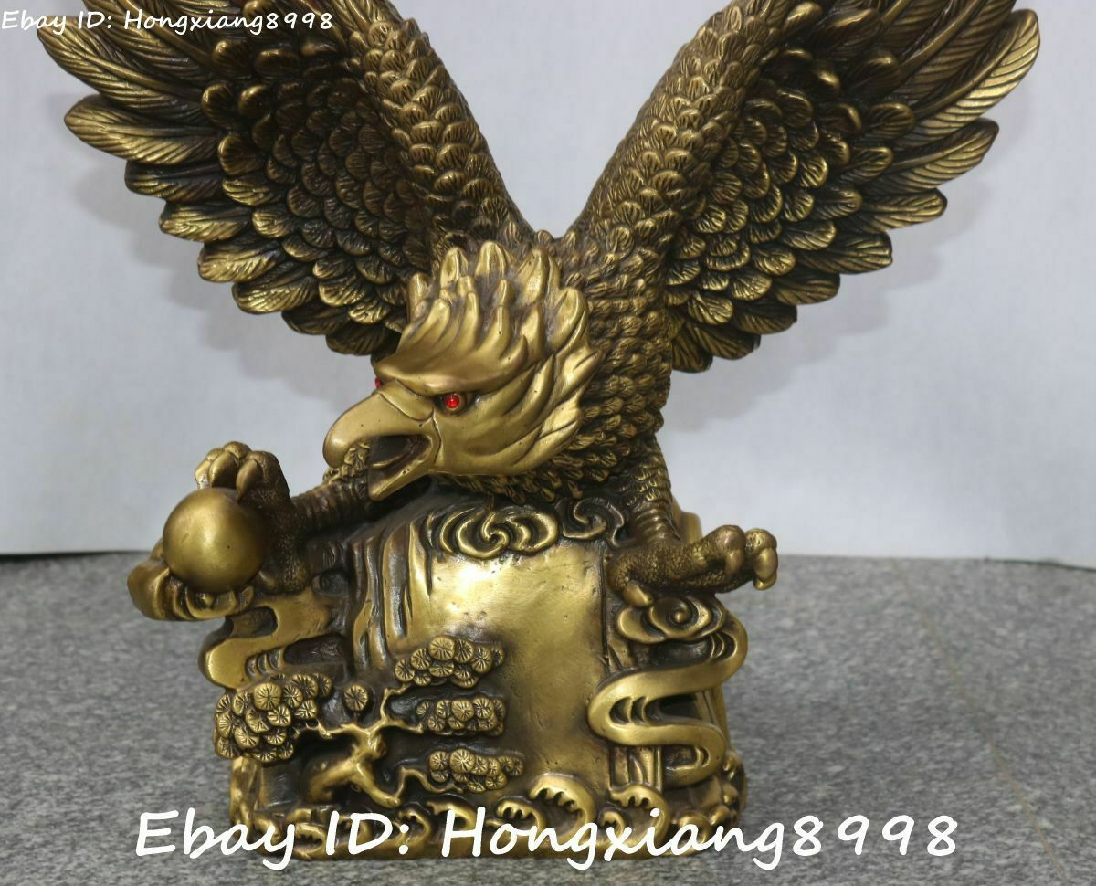 China Pure Bronze Sky King Bird Hawk Eagle Glede Black-eared kite Animal  Statue | eBay