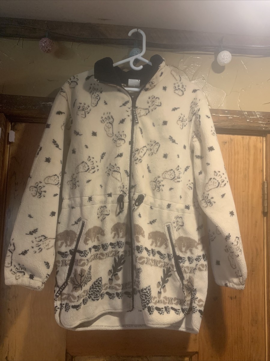 Vintage Nanuk Canada Fleece Full Zip Jacket Canadian Polar bear