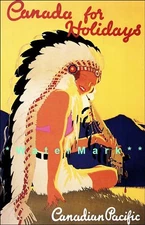 Canadian Pacific 1937 Canada For The Holidays Vintage Poster Print Travel 