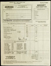 1979 Table Hockey Coleco Parts Order Form F51260 EX+