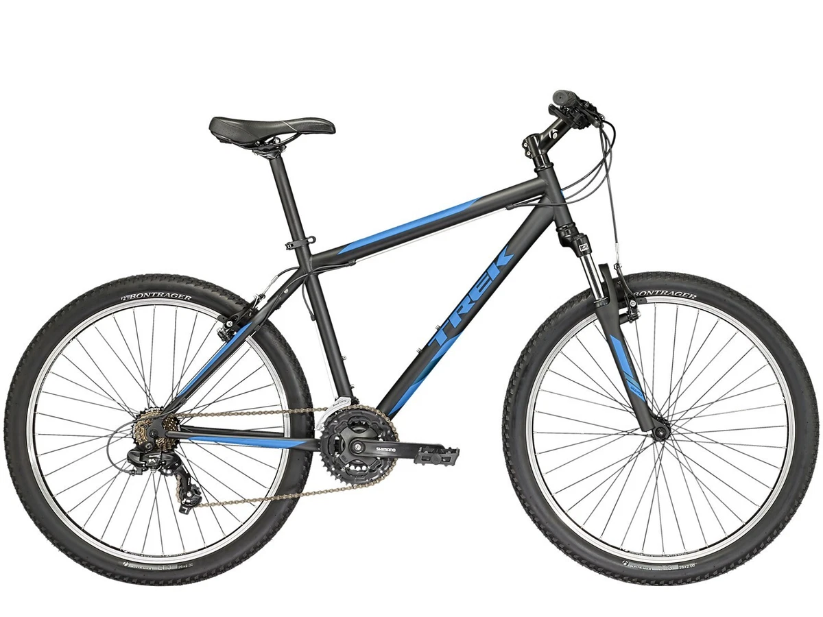 Trek 820 Moungtain Bike Matte black blue accents slightly used