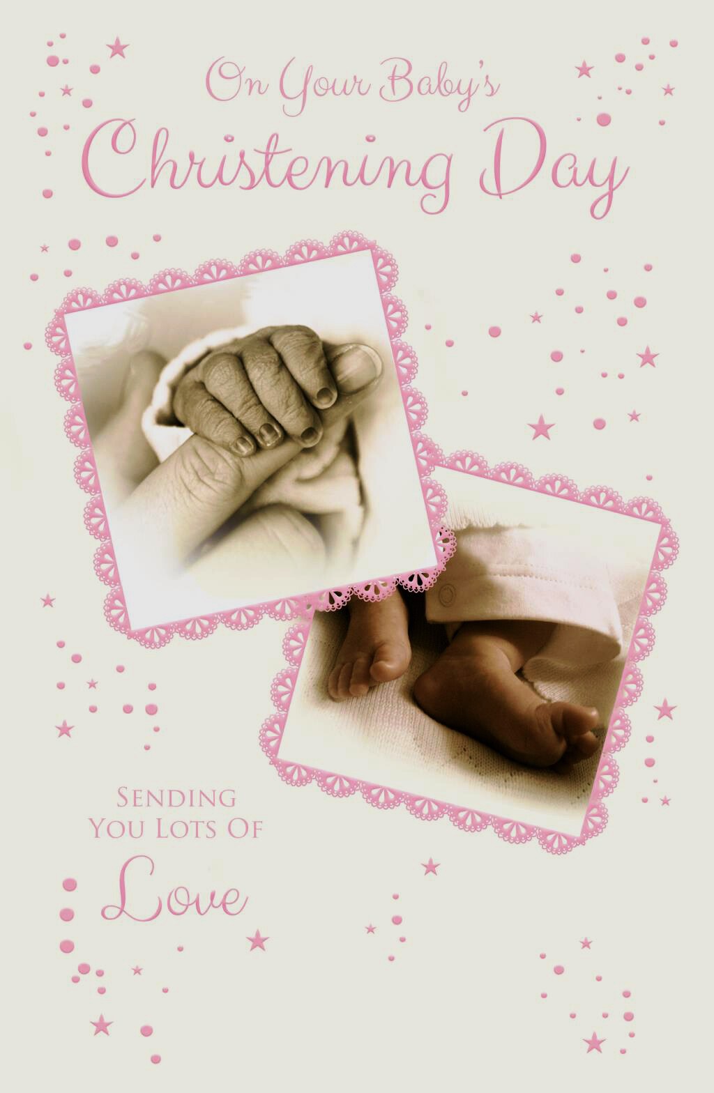 Baby Girl Christening Greeting Baptism Card By Cherry Orchard