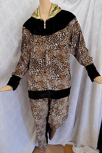leopard print velour tracksuit
