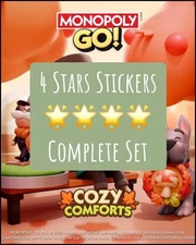 4 Stars Complete Set - MonoGo | Monopoly Go Stickers - NEW SEASON - Cozy Comfort