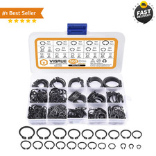 500Pcs Snap Rings Assortment Alloy Steel External Circlip Snap Retaining Clip...