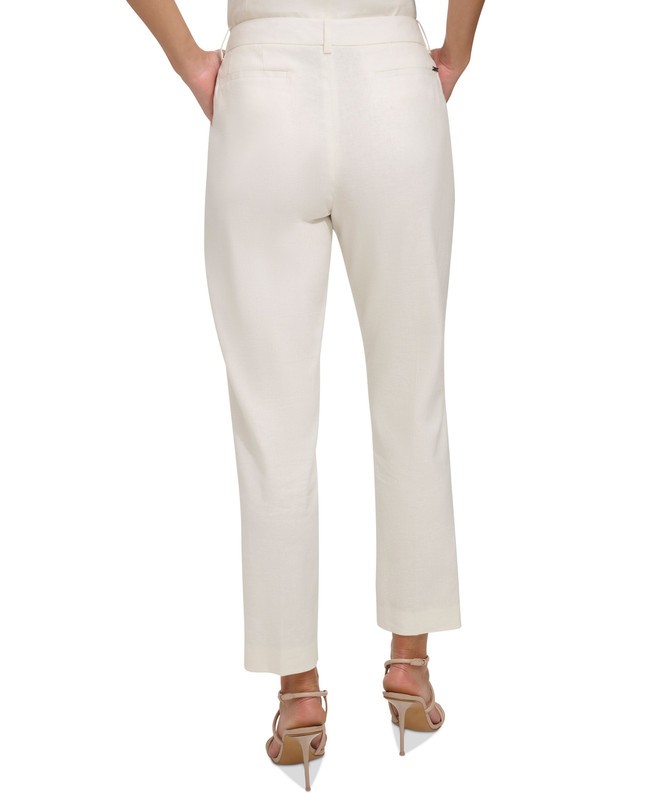 DKNY Women's Mid-Rise Slim-Fit Bootcut Pants (Ivory, 12) image 4